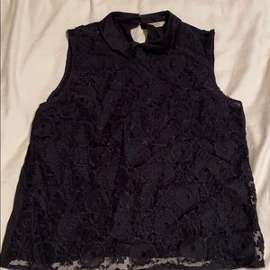 Collared sleeveless top